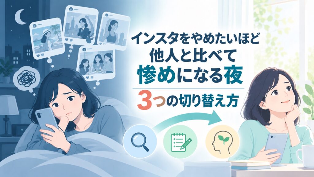 インスタをやめたいほど他人と比べて惨めになる夜の３つの切り替え方