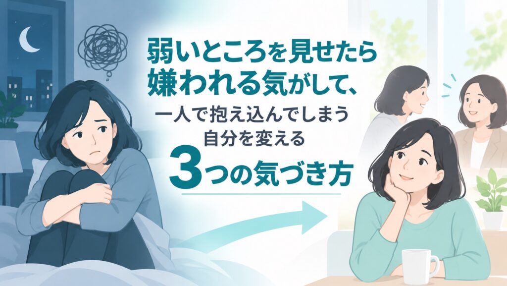 弱いところを見せたら嫌われる気がして、一人で抱え込んでしまう自分を変える3つの気づき方