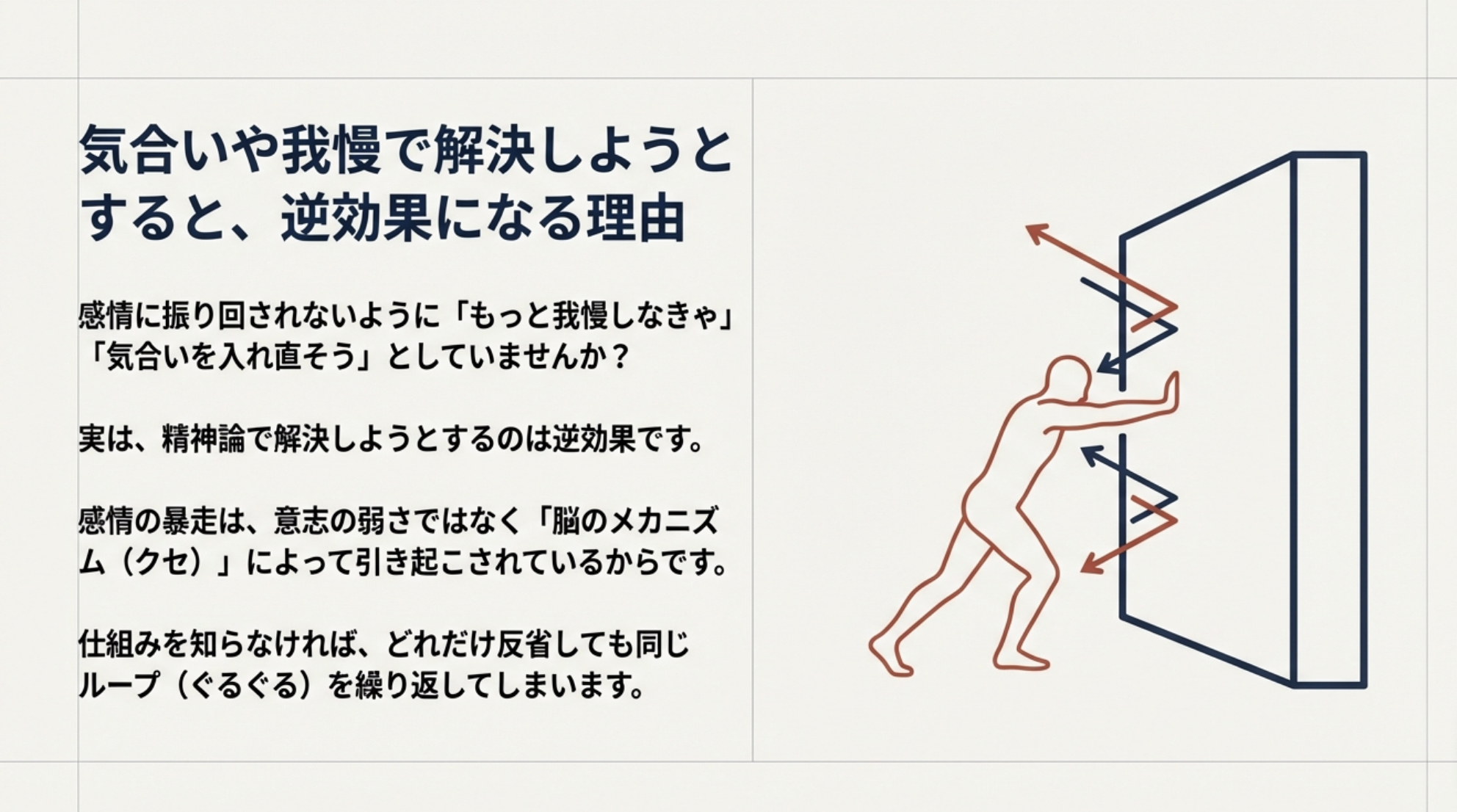 気合いや我慢で解決しようとすると、逆効果になる理由