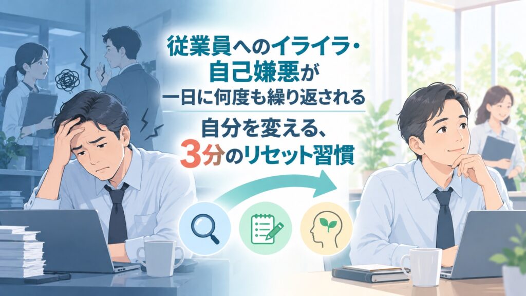 従業員へのイライラ・自己嫌悪が1日に何度もくりかえされる自分を変える3分のリセット習慣