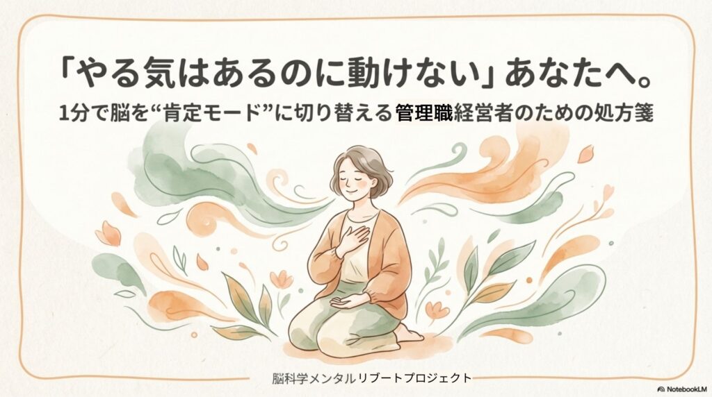 「やる気はあるのに動けない」あなたへ1分で脳を再起動する処方箋