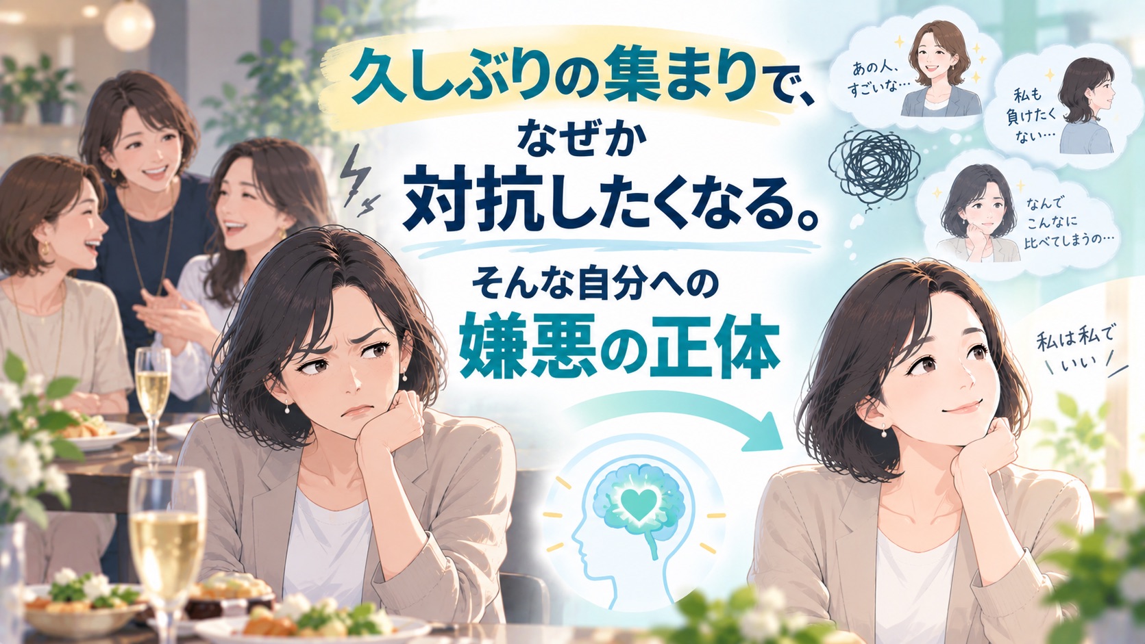 久しぶりの集まりで、なぜか対抗したくなる。そんな自分への嫌悪の正体