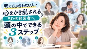 考え方が合わない人に心を掻き乱される50代経営者へアタなの中でできる3ステップ