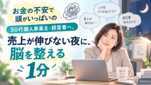 お金の不安で頭がいっぱいの経営者へ。売上が伸びない夜に、脳を整える1分