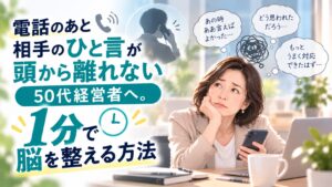 電話のあと相手のひと言が頭から離れない50代経営者へ。1分で脳を整える方法